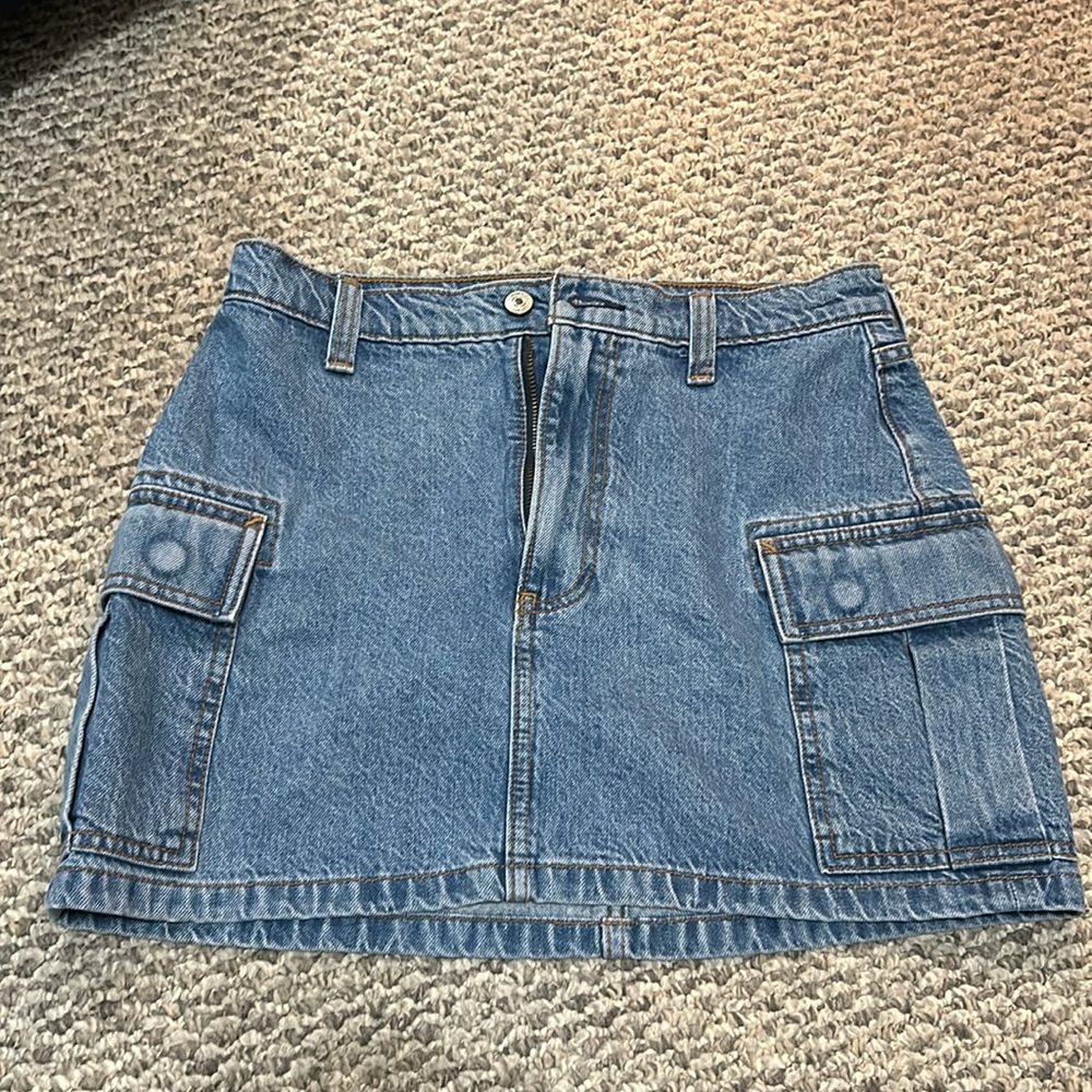 Abercrombie Blue Denim Mini Skirt with Pockets